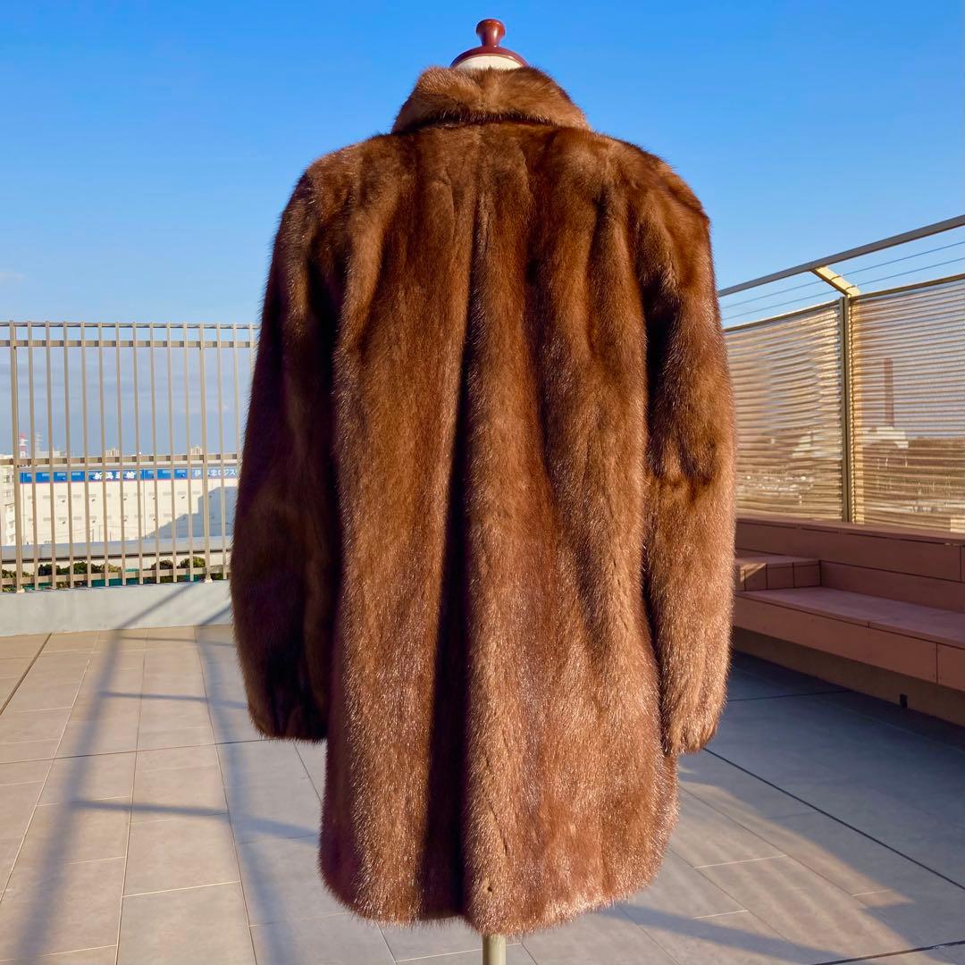 なめし◎美品✨サガミンク ミンクファー 毛皮 デミバフミンク 総丈85 Lサイズ