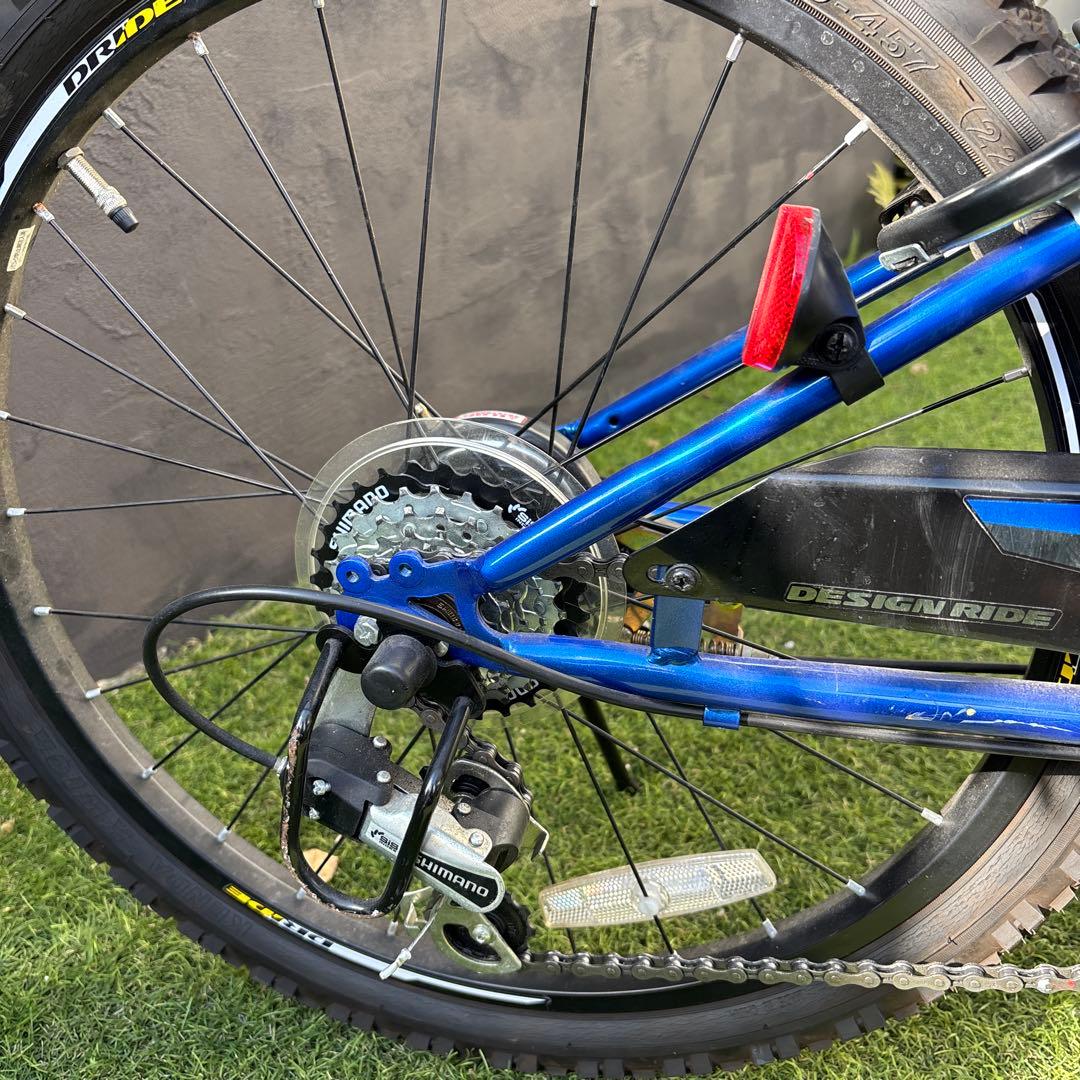 PRIDE 子供用自転車 青 フロントバスケット付き　引き取り限定　22インチ