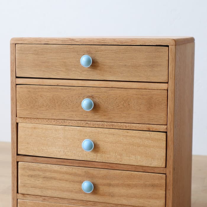 アンティーク 整理箱 タンス 古家具 ラワン 引き出し5杯 無塗装