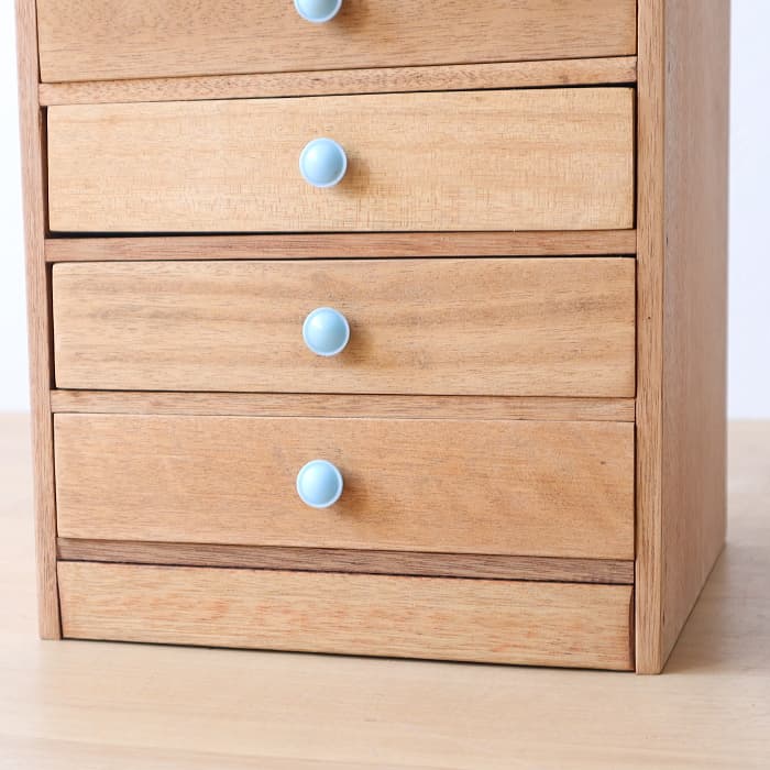 アンティーク 整理箱 タンス 古家具 ラワン 引き出し5杯 無塗装