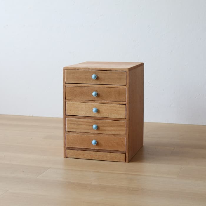 アンティーク 整理箱 タンス 古家具 ラワン 引き出し5杯 無塗装