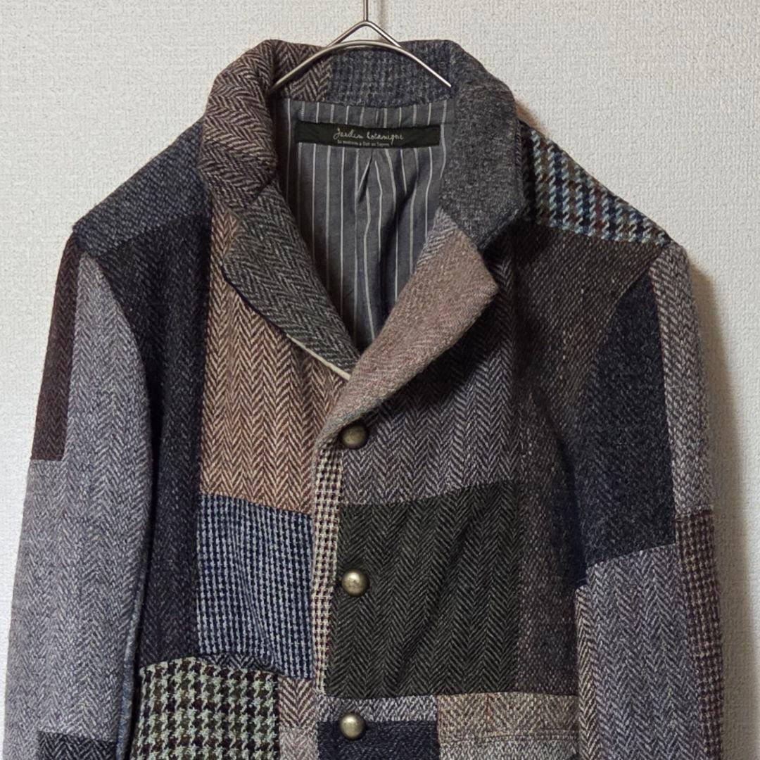 【美品】ハリスツイード 再構築　パッチワーク ツイード ジャケット M