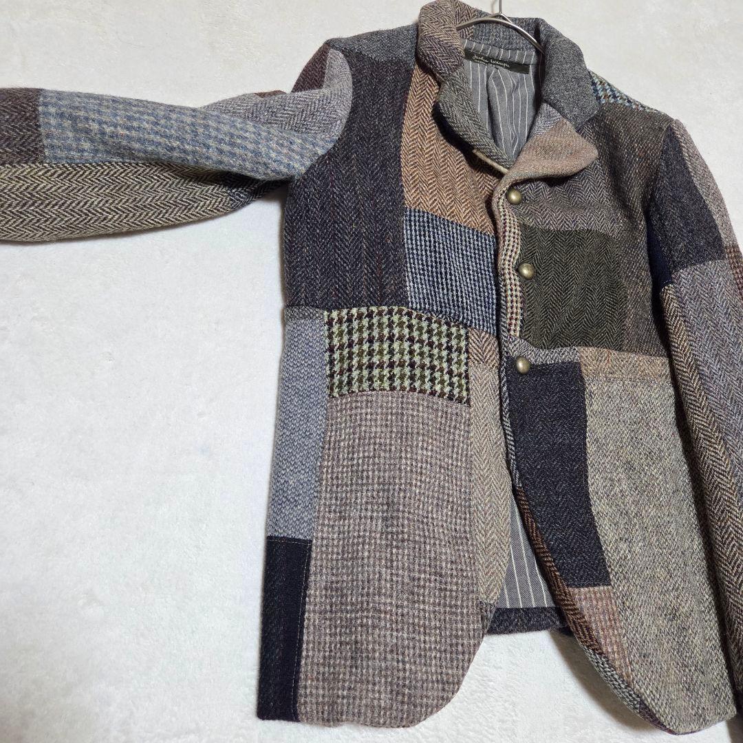 【美品】ハリスツイード 再構築　パッチワーク ツイード ジャケット M
