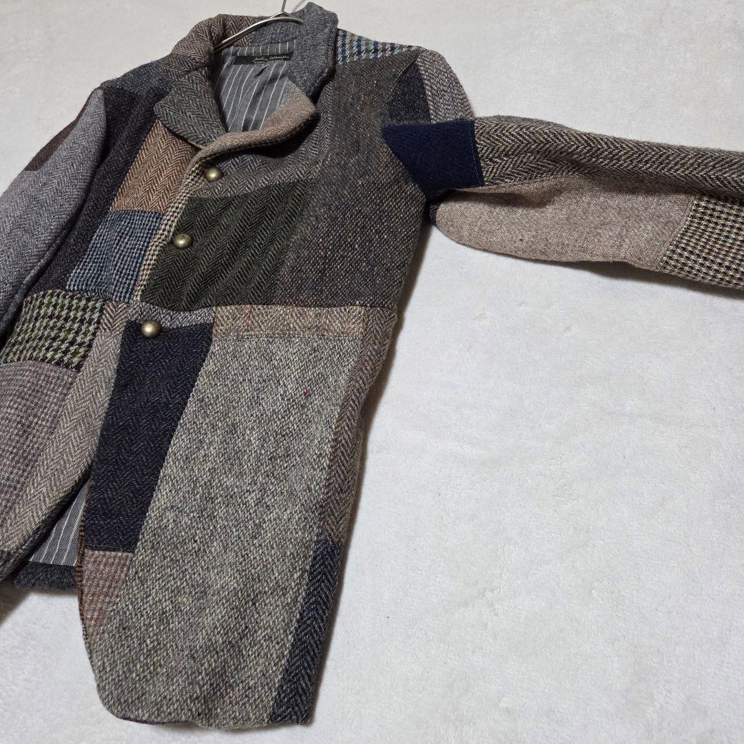 【美品】ハリスツイード 再構築　パッチワーク ツイード ジャケット M