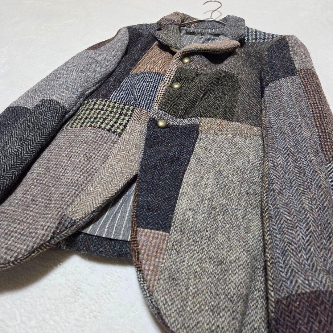 【美品】ハリスツイード 再構築　パッチワーク ツイード ジャケット M