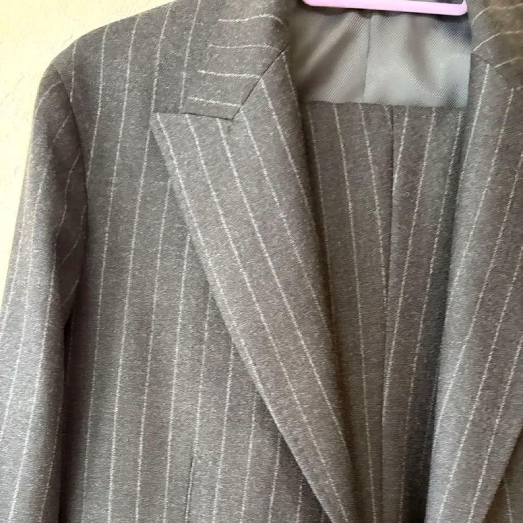 スーツセレクト　グレー ストライプジャケット 二つボタン