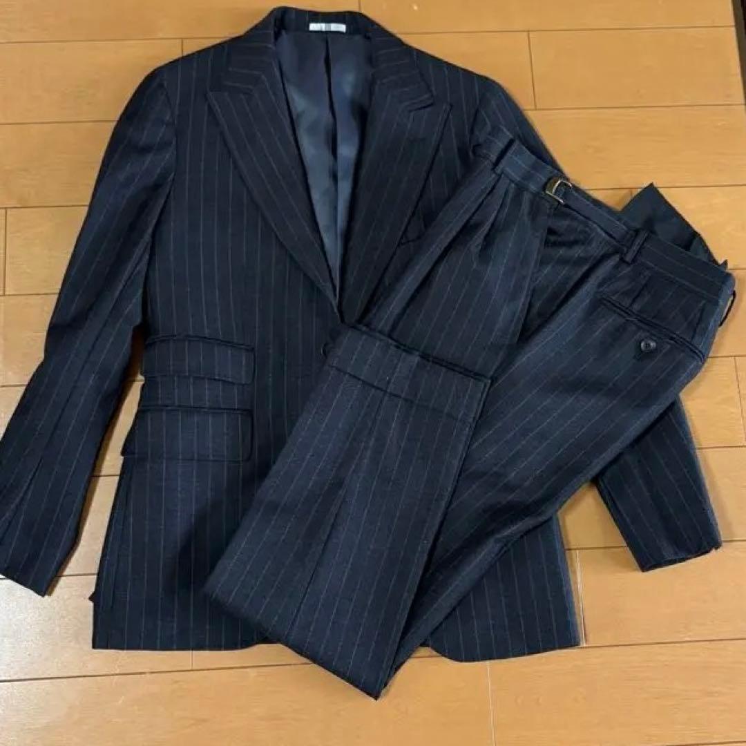 スーツセレクト　グレー ストライプジャケット 二つボタン