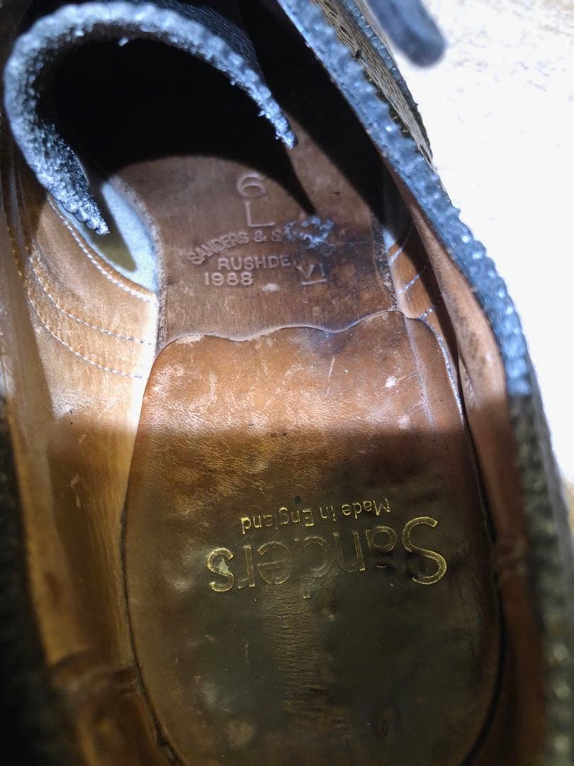 Sanders 80s 官給品 サービスシューズ　ウィングチップ