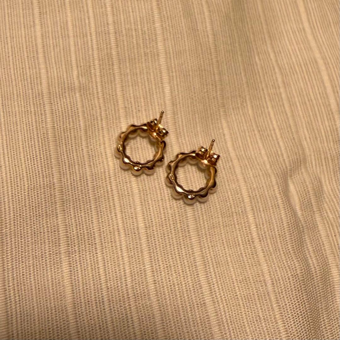 ete 18金 淡水パール サークルピアス