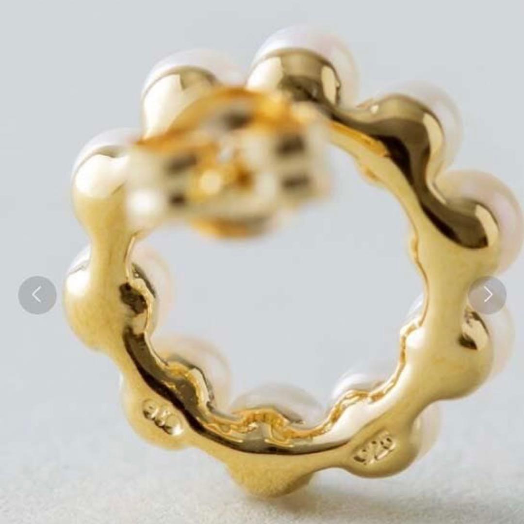 ete 18金 淡水パール サークルピアス