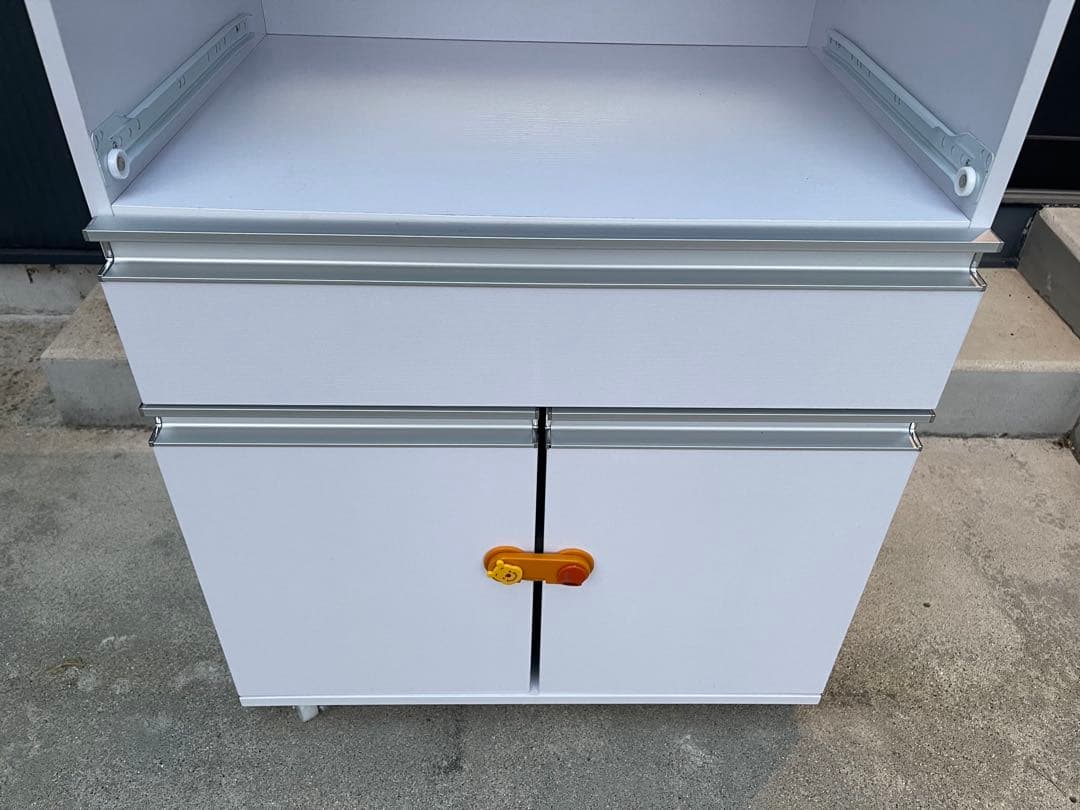 DORIS キッチンラック レンジ台 幅60 キャスター・コンセント付 組立式