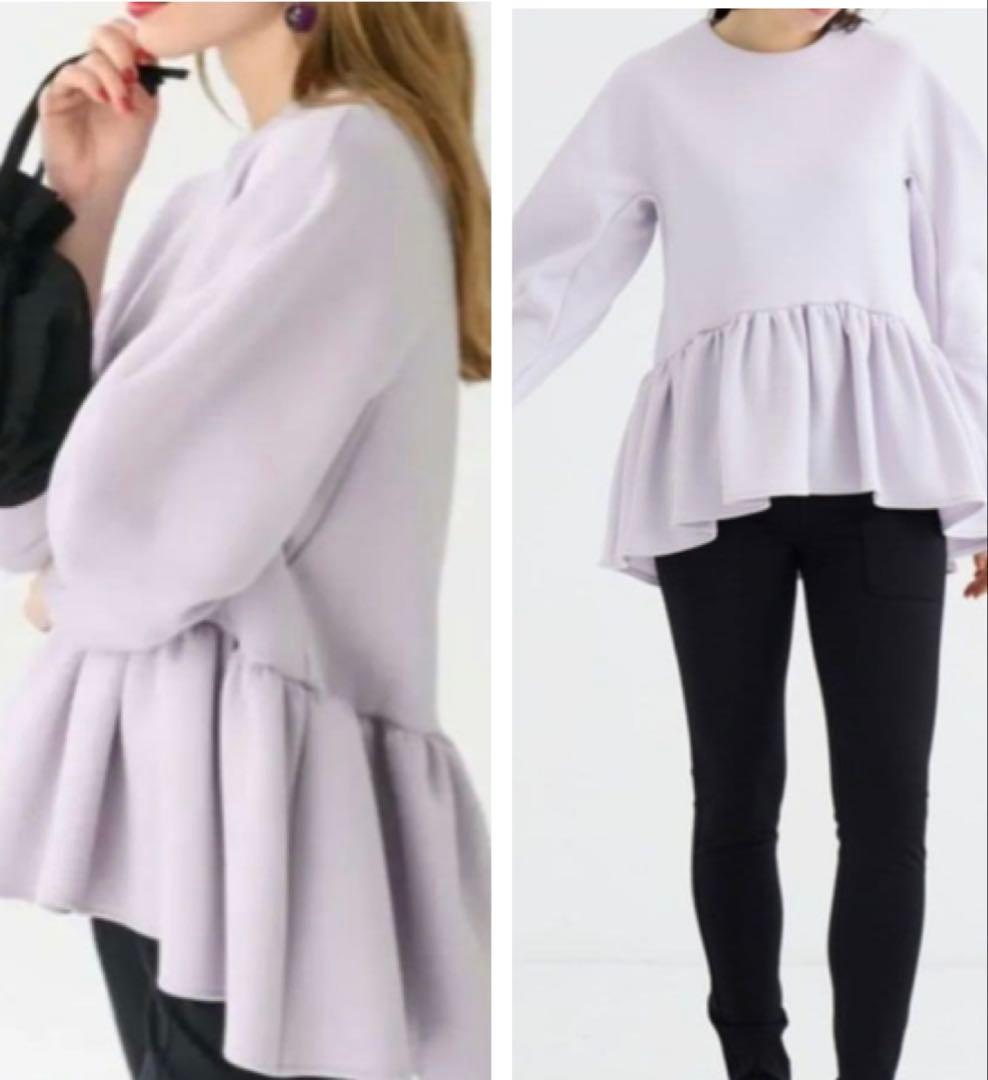 ツルバイマリコオイカワ フレア ペプラム ラベンダー Kirill 上品✨綺麗色