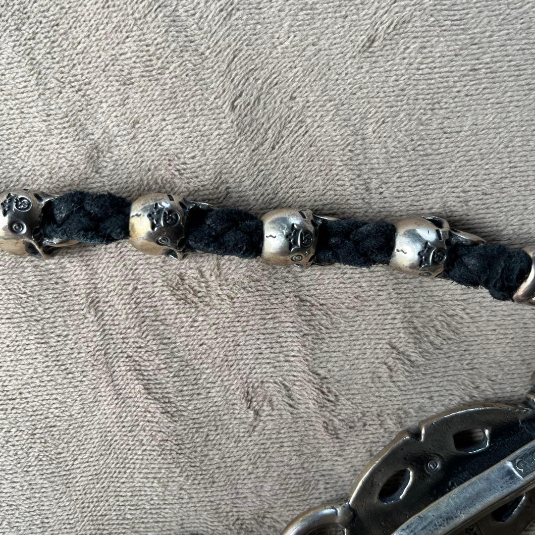 ガボール クラウンスカルプティドキーパー14スカルレザーウォレットチェーン