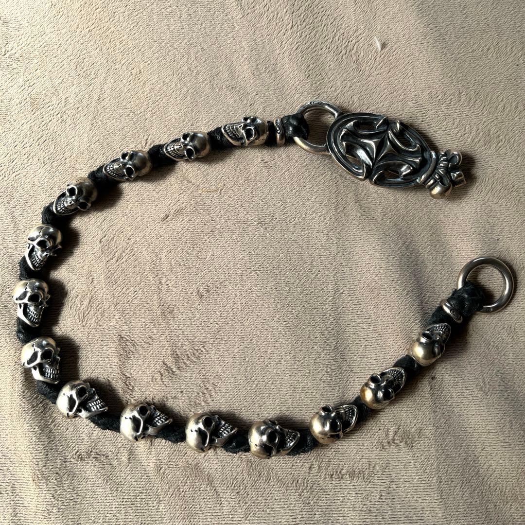 ガボール クラウンスカルプティドキーパー14スカルレザーウォレットチェーン