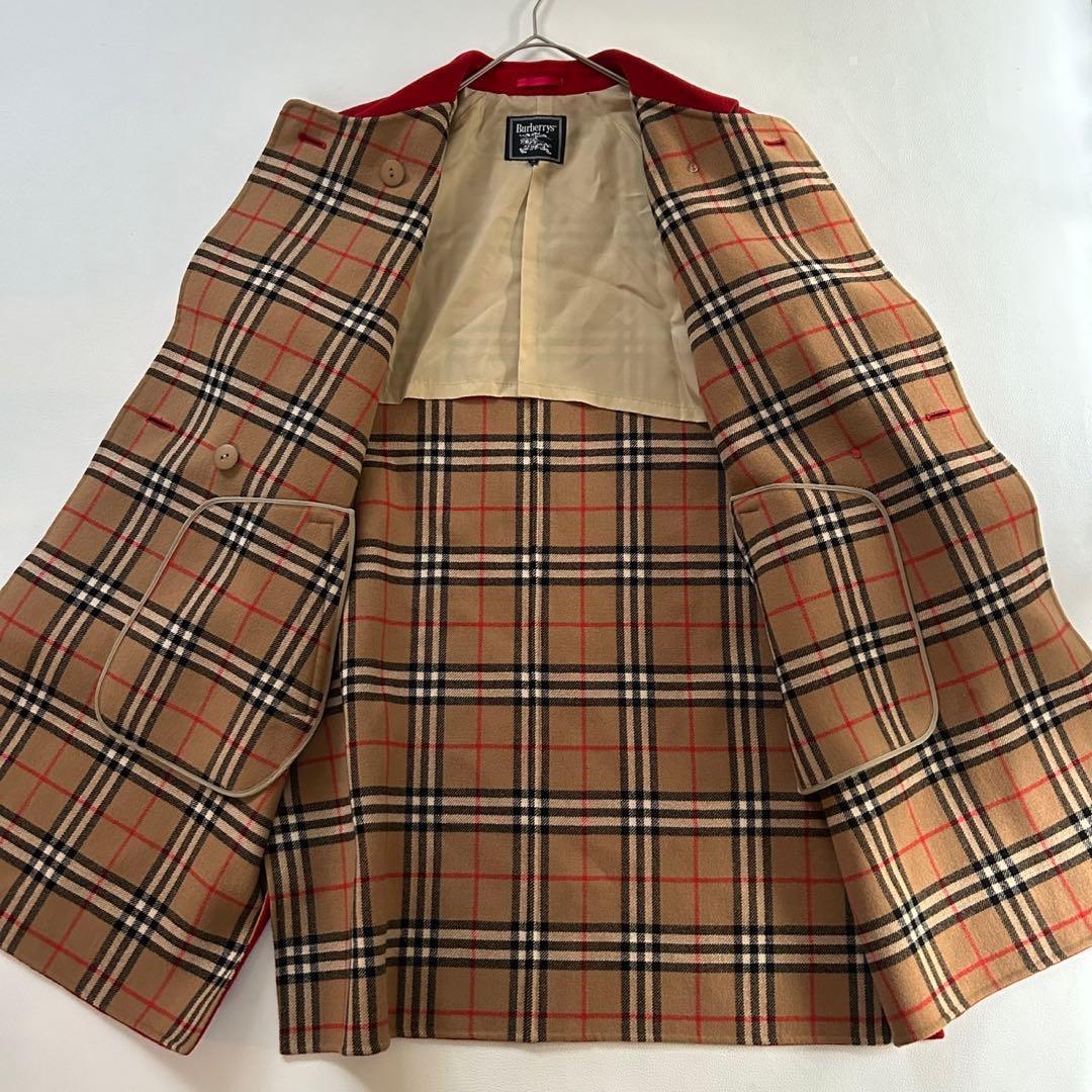 希少 美品✨バーバリー ダブルフェイス カシミヤコート ノバチェック 15号