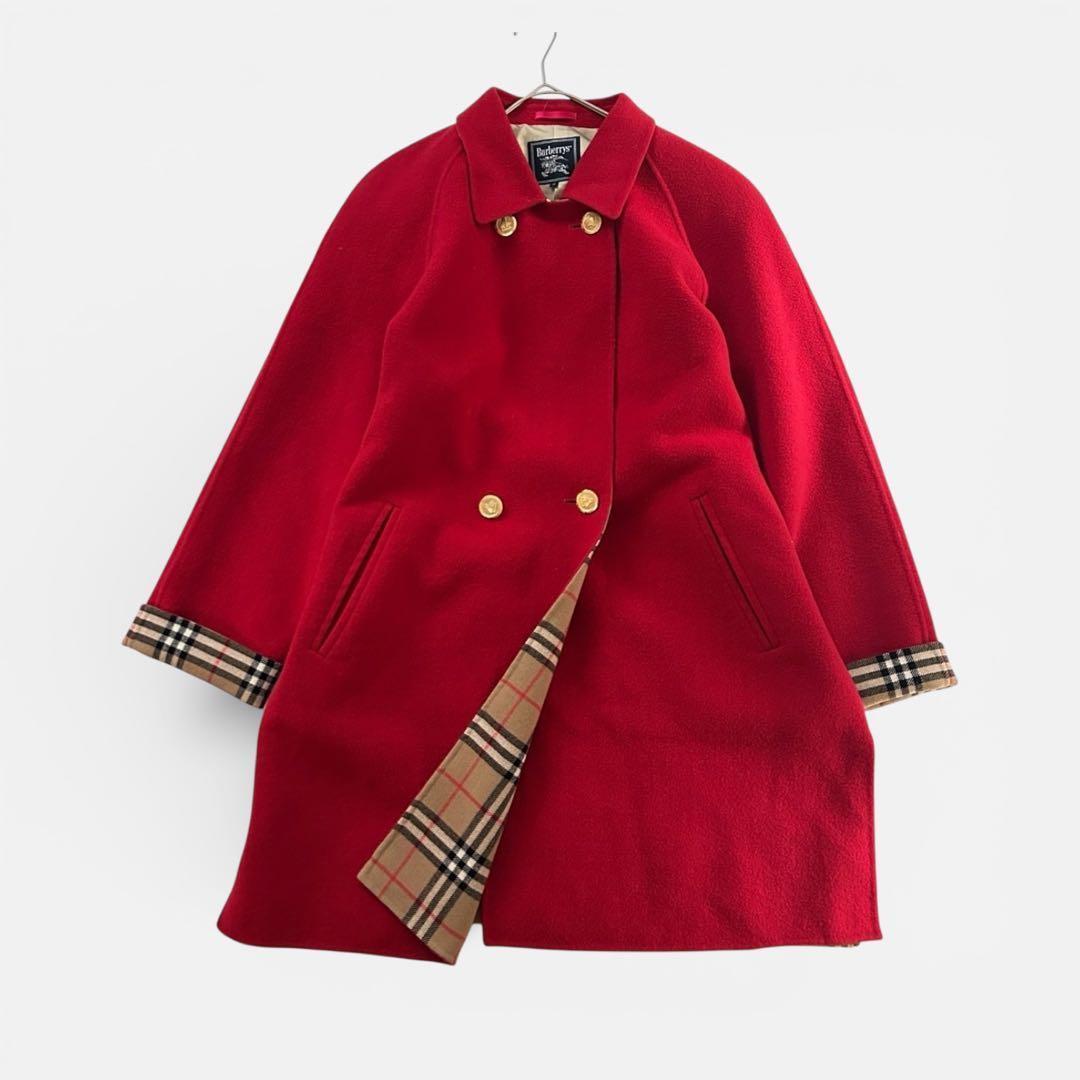希少 美品✨バーバリー ダブルフェイス カシミヤコート ノバチェック 15号