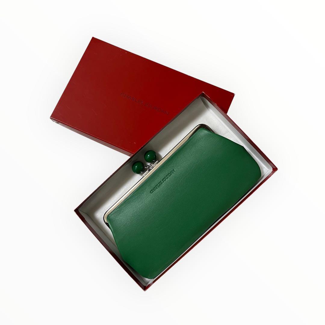 新品　シャルルジョルダン　がま口　財布　グリーン