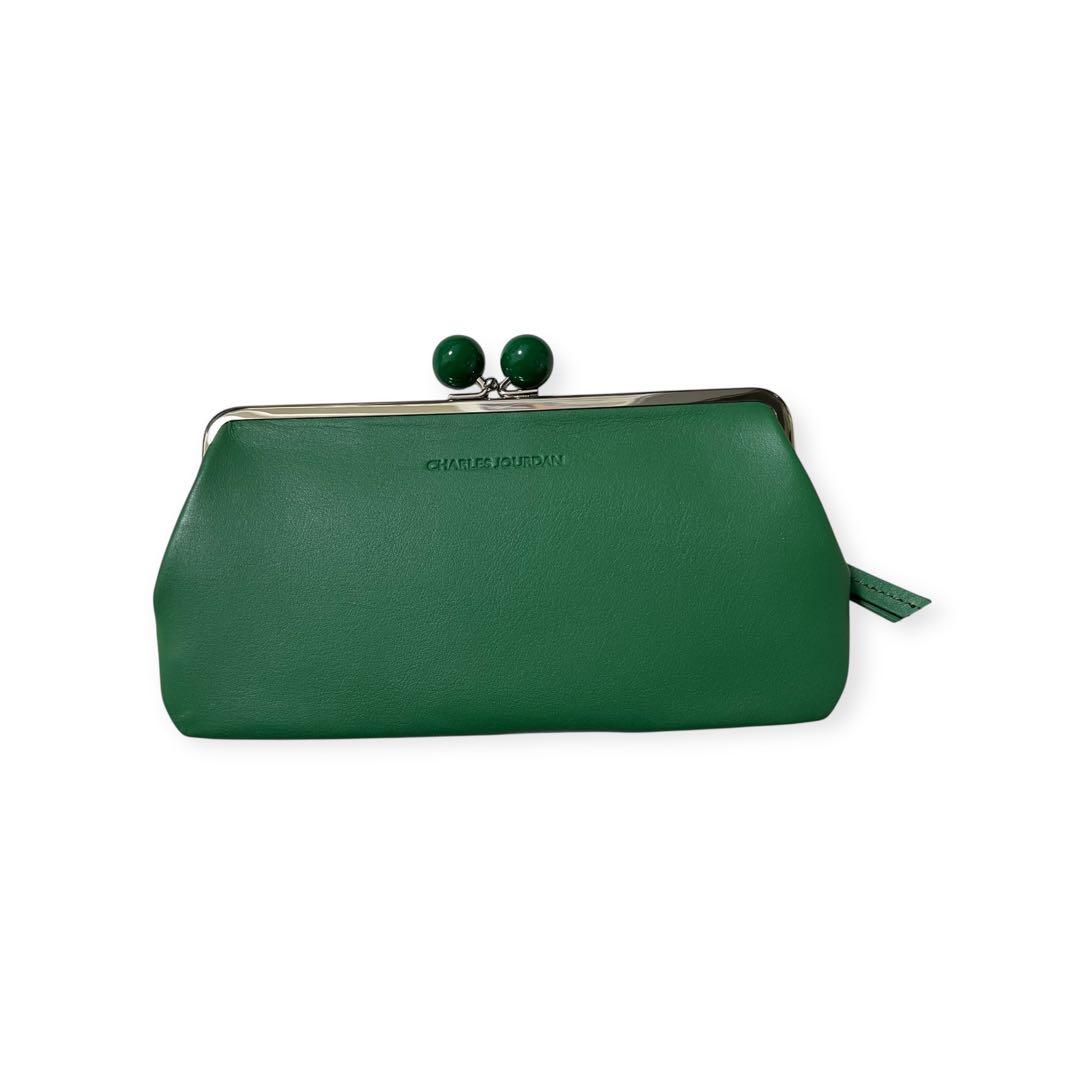 新品　シャルルジョルダン　がま口　財布　グリーン