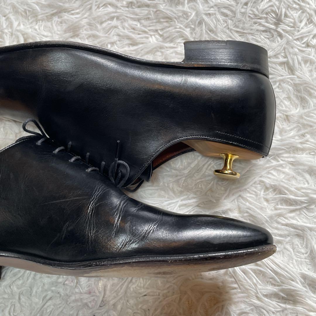 アテストーニ　内羽根　ドレスシューズ　レザー　ホールカット　ブラック　黒　26