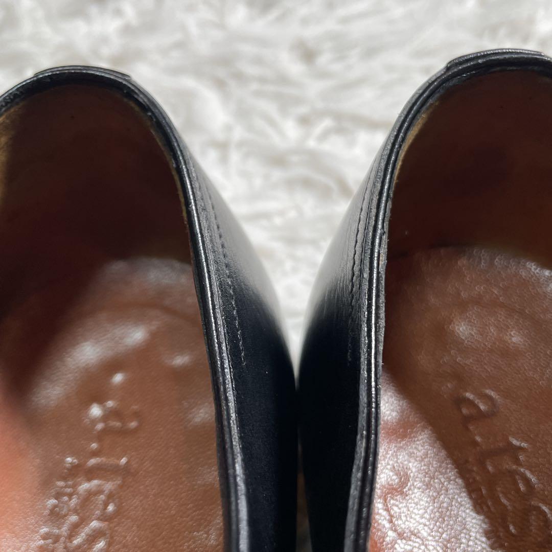 アテストーニ　内羽根　ドレスシューズ　レザー　ホールカット　ブラック　黒　26