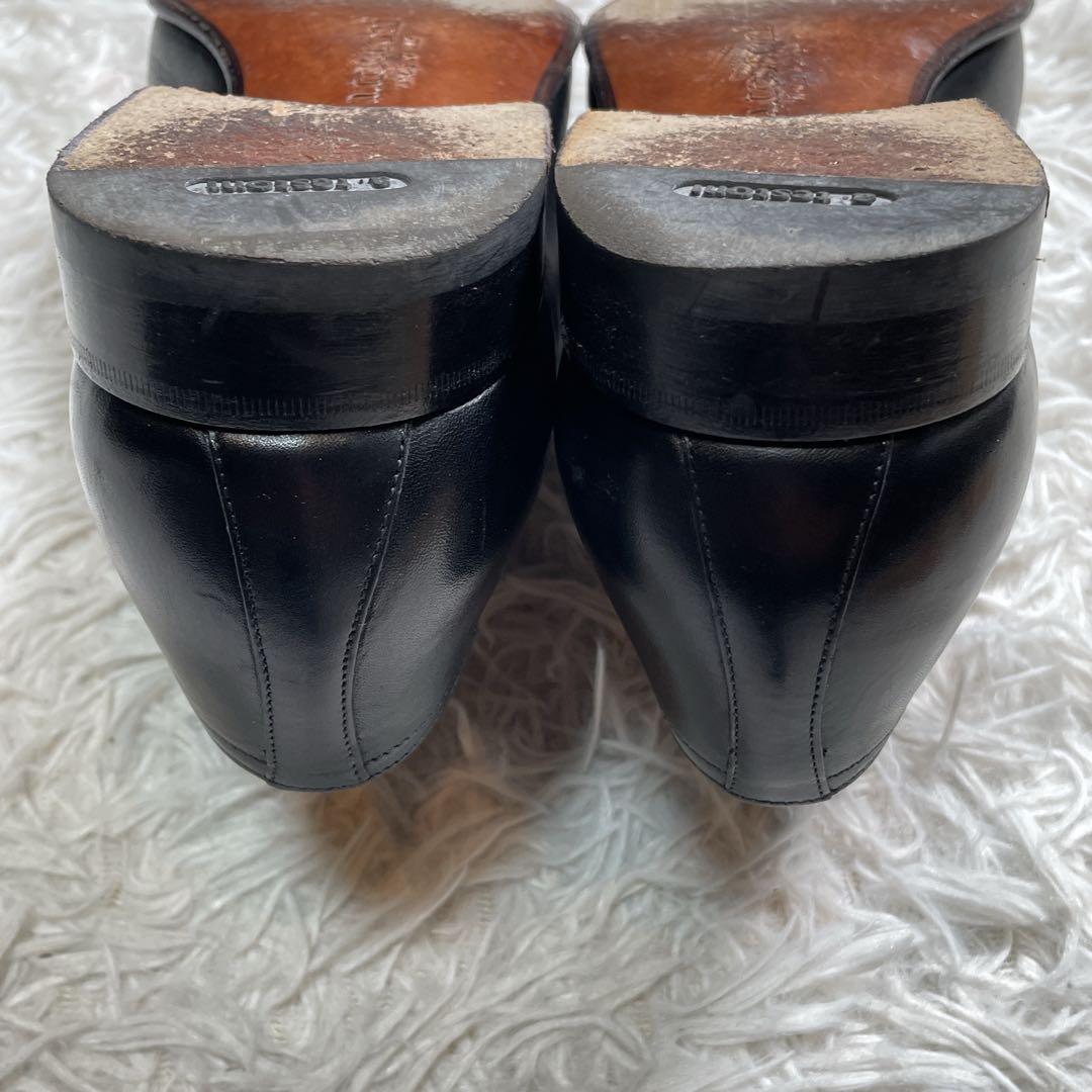 アテストーニ　内羽根　ドレスシューズ　レザー　ホールカット　ブラック　黒　26