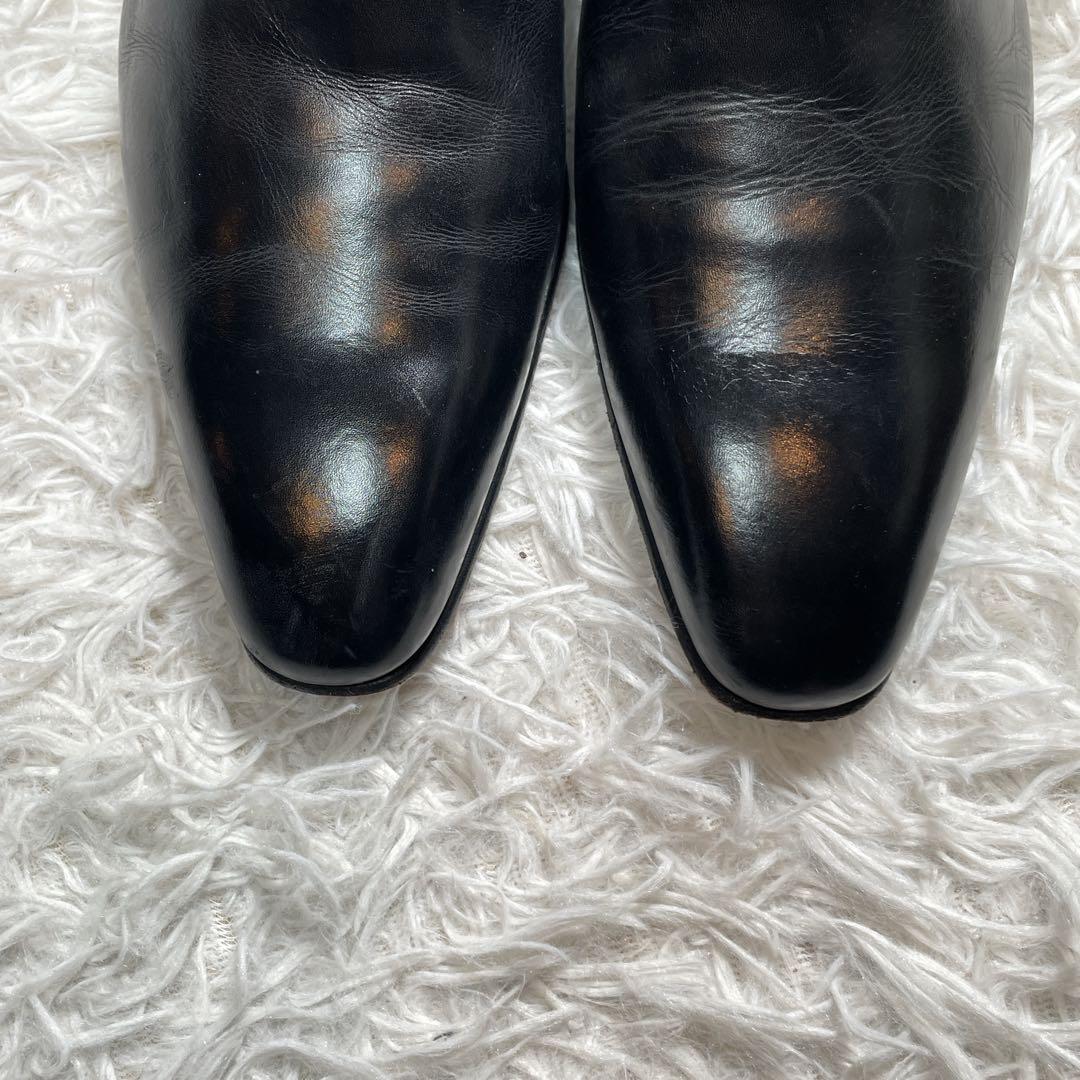 アテストーニ　内羽根　ドレスシューズ　レザー　ホールカット　ブラック　黒　26