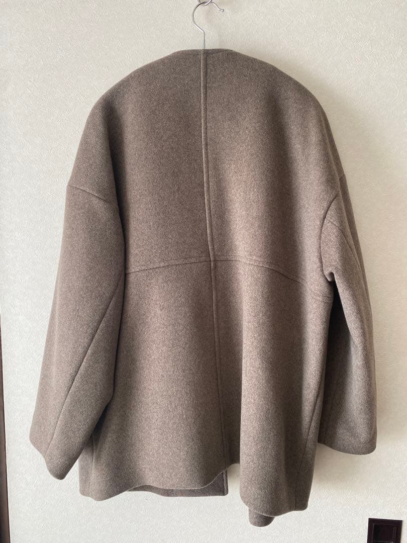 ジャーナルスタンダード スーパー140 ビーバー　ノーカラー ショートコート