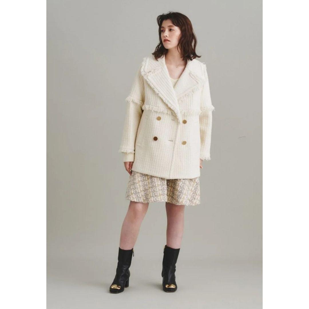 極美品♪GRACE CONTINENTAL ロービングフリンジコート 金ボタン