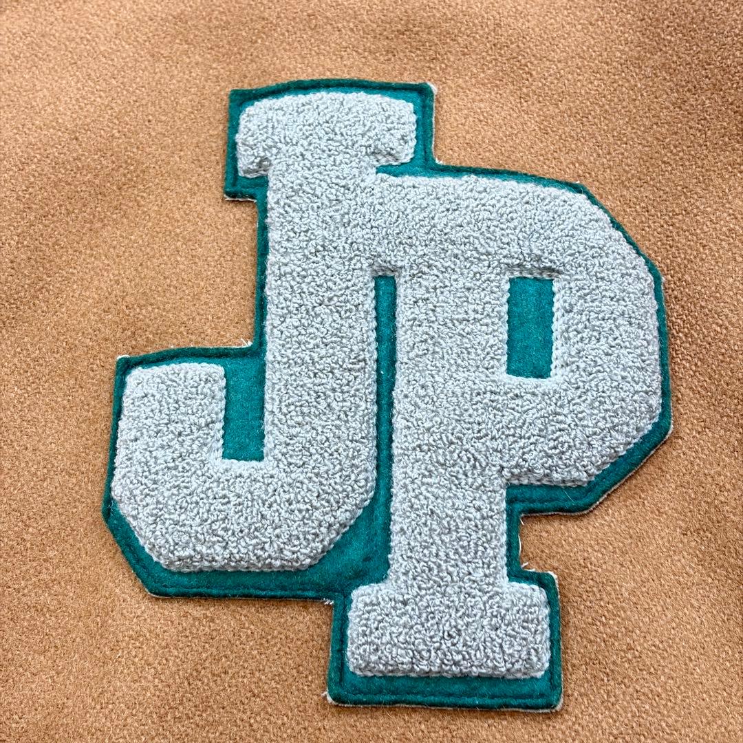 J.PRESS スタジャン 袖レザー ワッペン 裏地キルティング ブラウン L