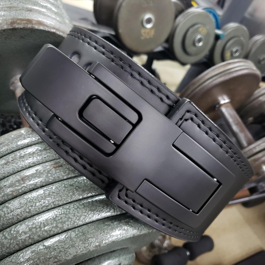 レバーアクションベルト 可変式パワーベルト オールブラック 10ｍｍ Lサイズ