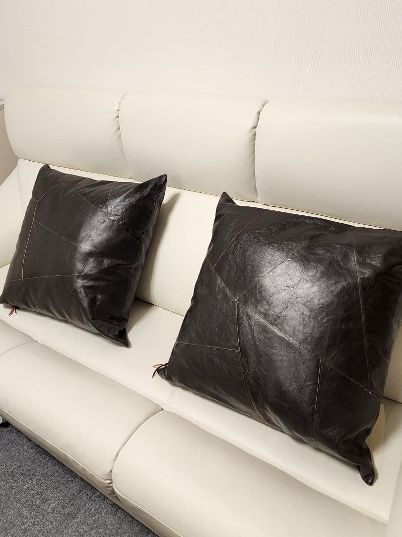 【激渋】TheREALMcCOY'S/馬革/ダークブラウン特大クッション②