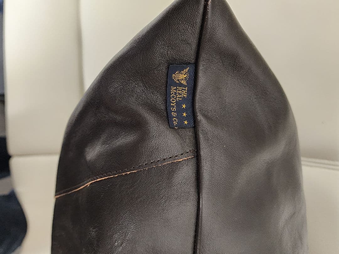 【激渋】TheREALMcCOY'S/馬革/ダークブラウン特大クッション②