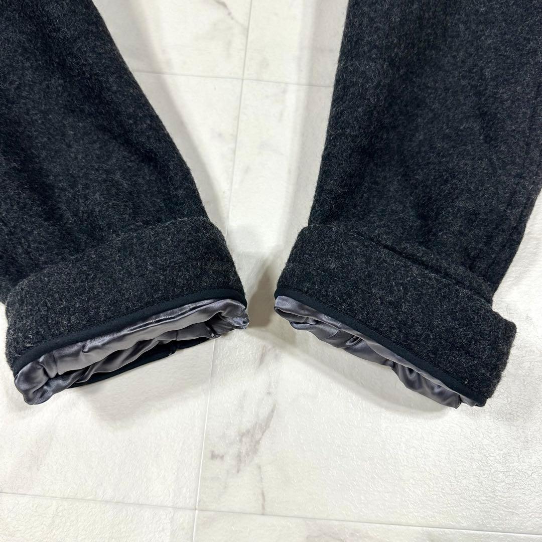 【美品】J.PRESS ジェイプレス ダッフルコート ウール混 ダークグレー L