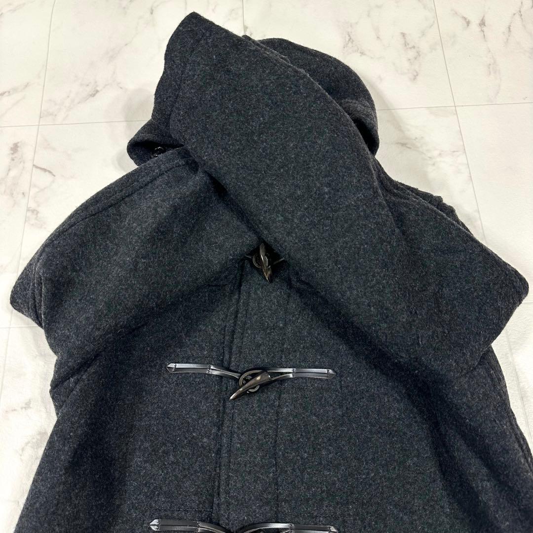 【美品】J.PRESS ジェイプレス ダッフルコート ウール混 ダークグレー L