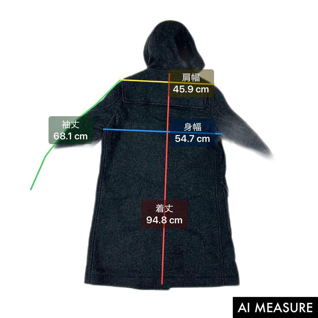 【美品】J.PRESS ジェイプレス ダッフルコート ウール混 ダークグレー L