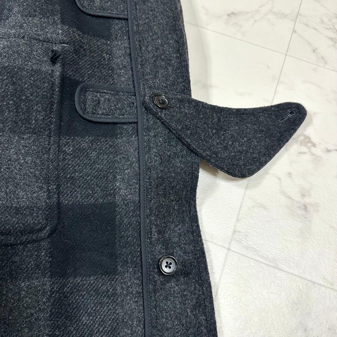 【美品】J.PRESS ジェイプレス ダッフルコート ウール混 ダークグレー L