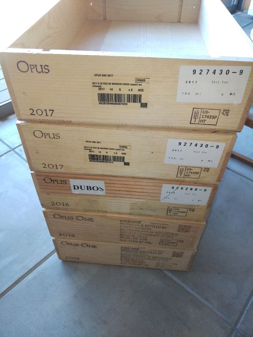 オーパスワン　木箱5個セット　OPUS ONE (空箱)