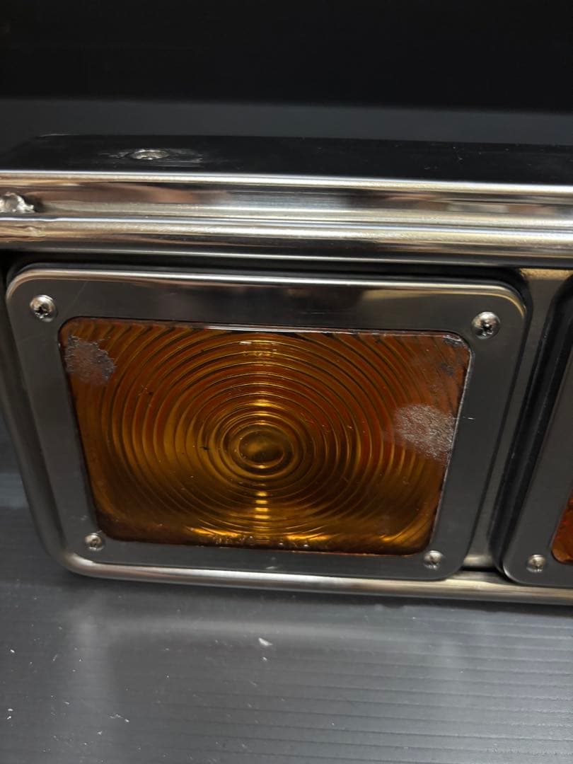 ☆3連 中間サイドウィンカー　丸棒巻き　左右セット　ステンレス　レトロ デコトラ