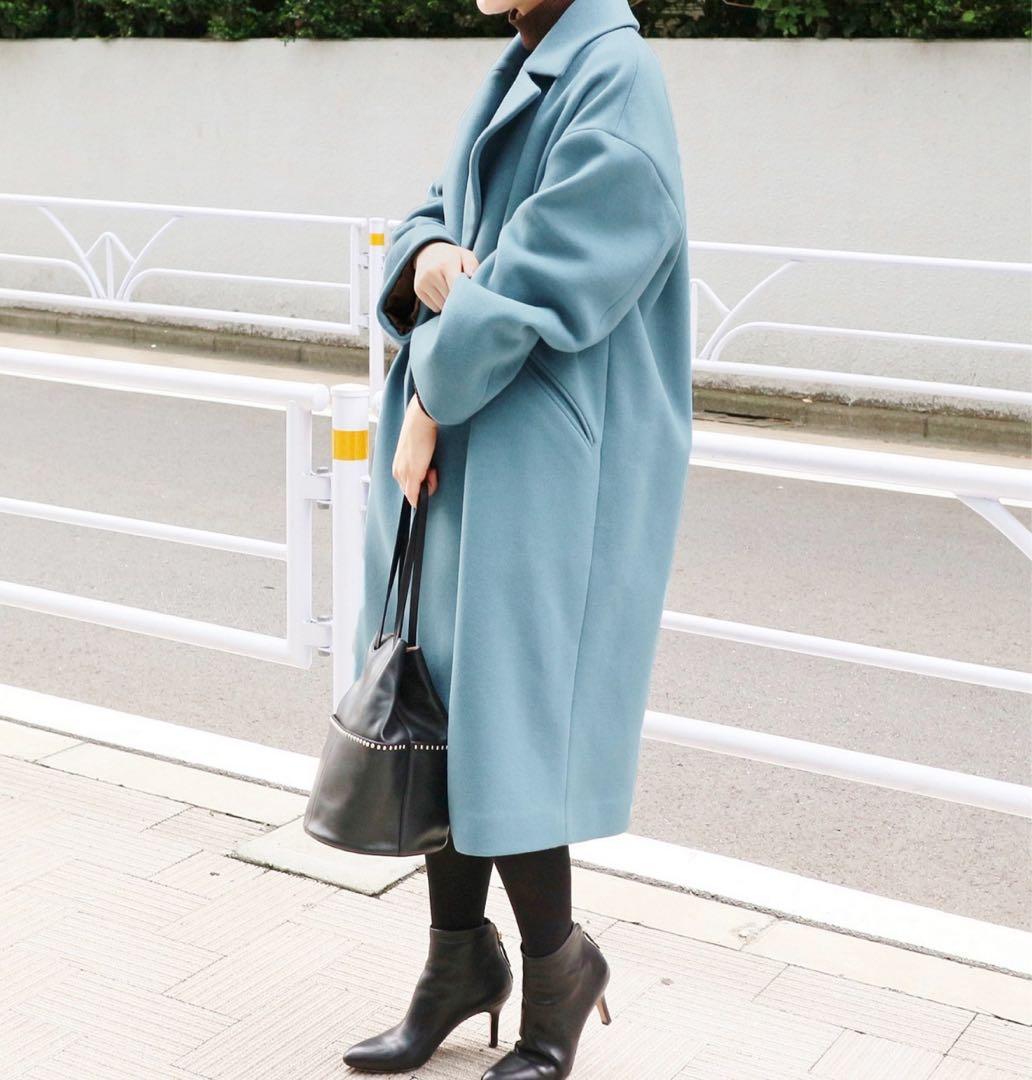 IENA MANTECOオーバーチェスターコート　ブルー