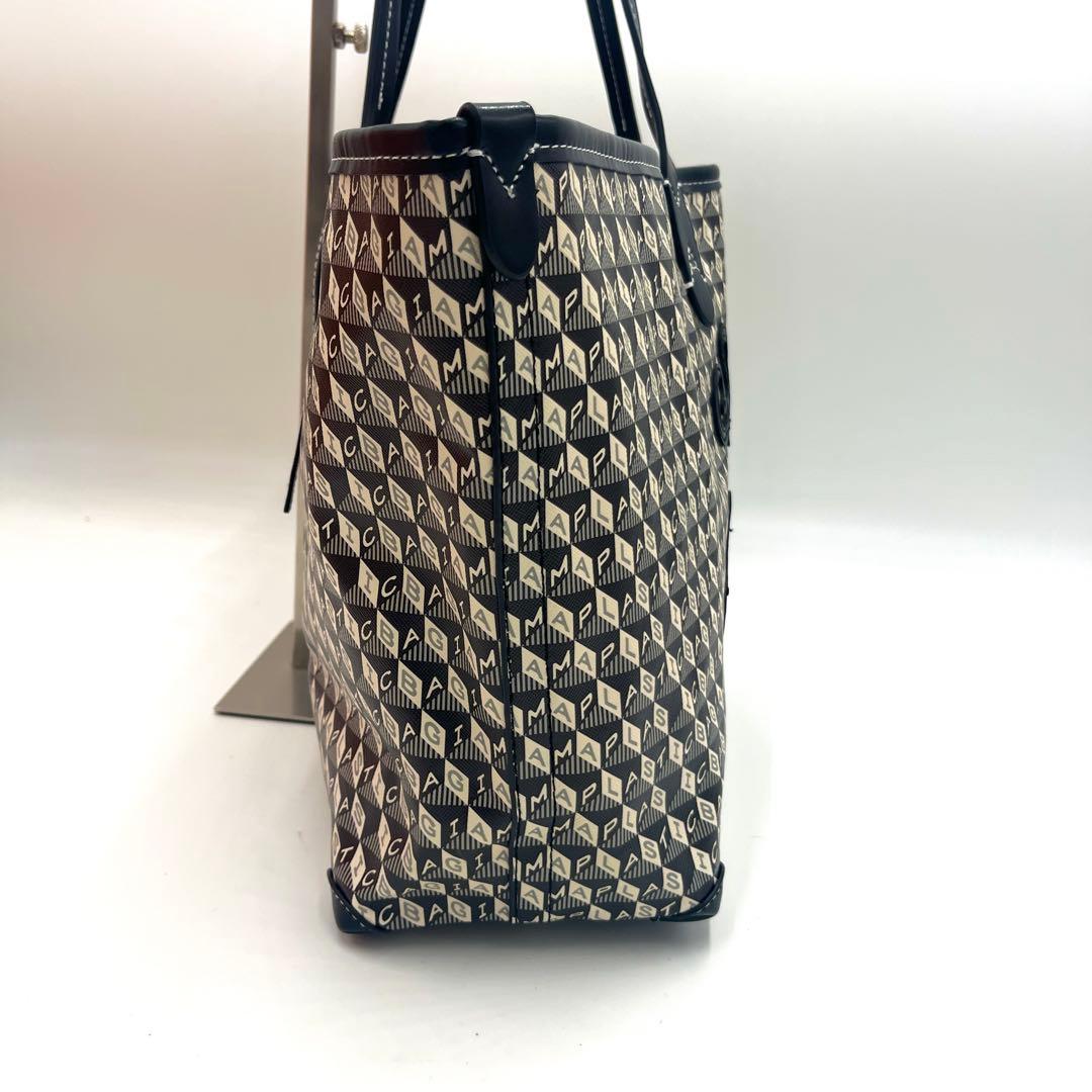 【未使用級】アニヤハインドマーチ プラスチックバッグ 再生繊維 牛革 ブラック