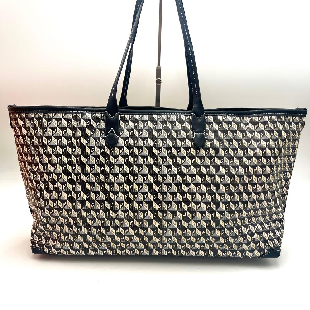 【未使用級】アニヤハインドマーチ プラスチックバッグ 再生繊維 牛革 ブラック