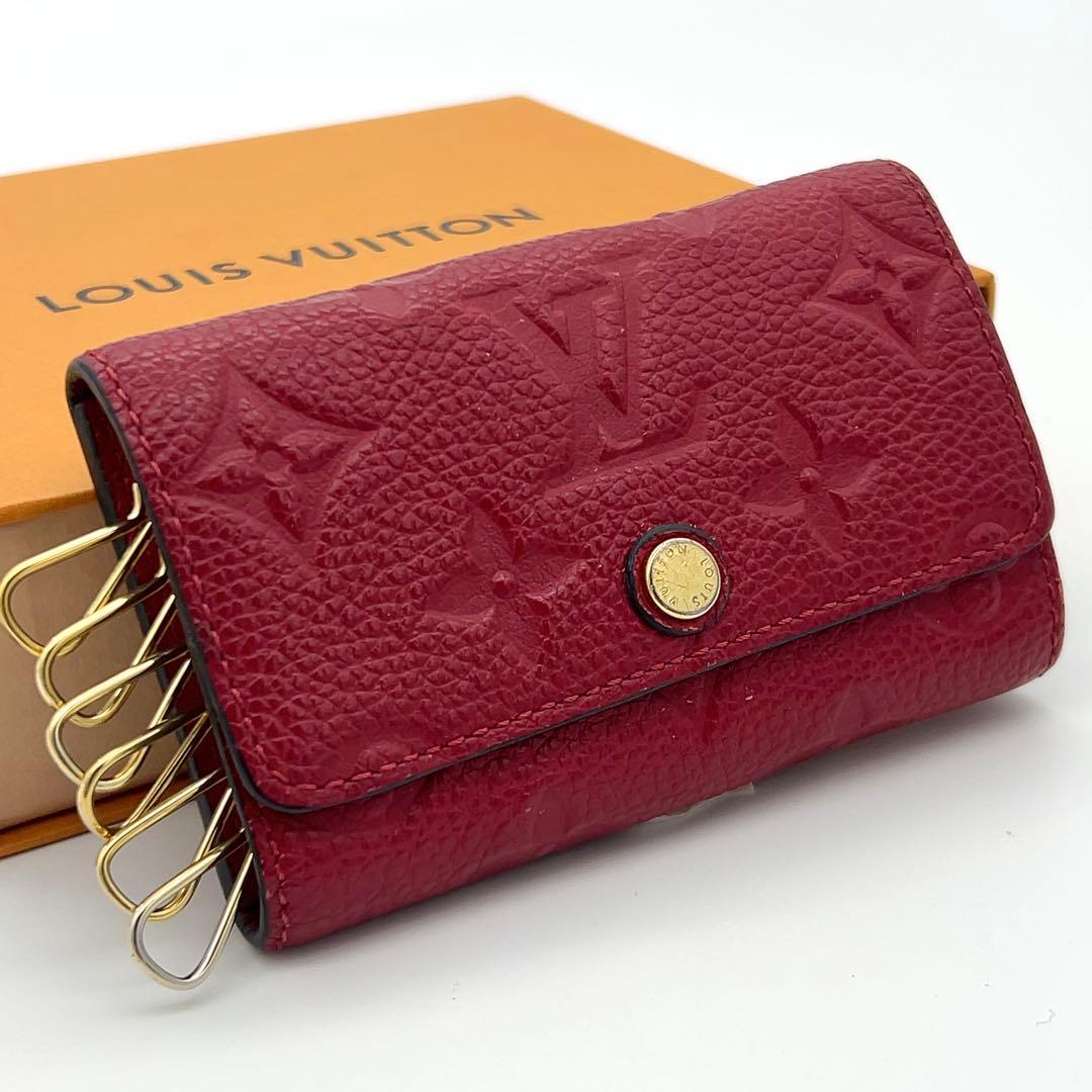 極美品★ルイヴィトン キーケース アンプラント 赤 ミュルティクレ6 箱袋付