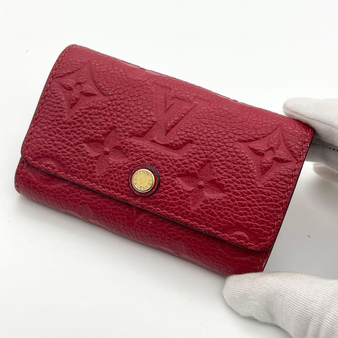 極美品★ルイヴィトン キーケース アンプラント 赤 ミュルティクレ6 箱袋付