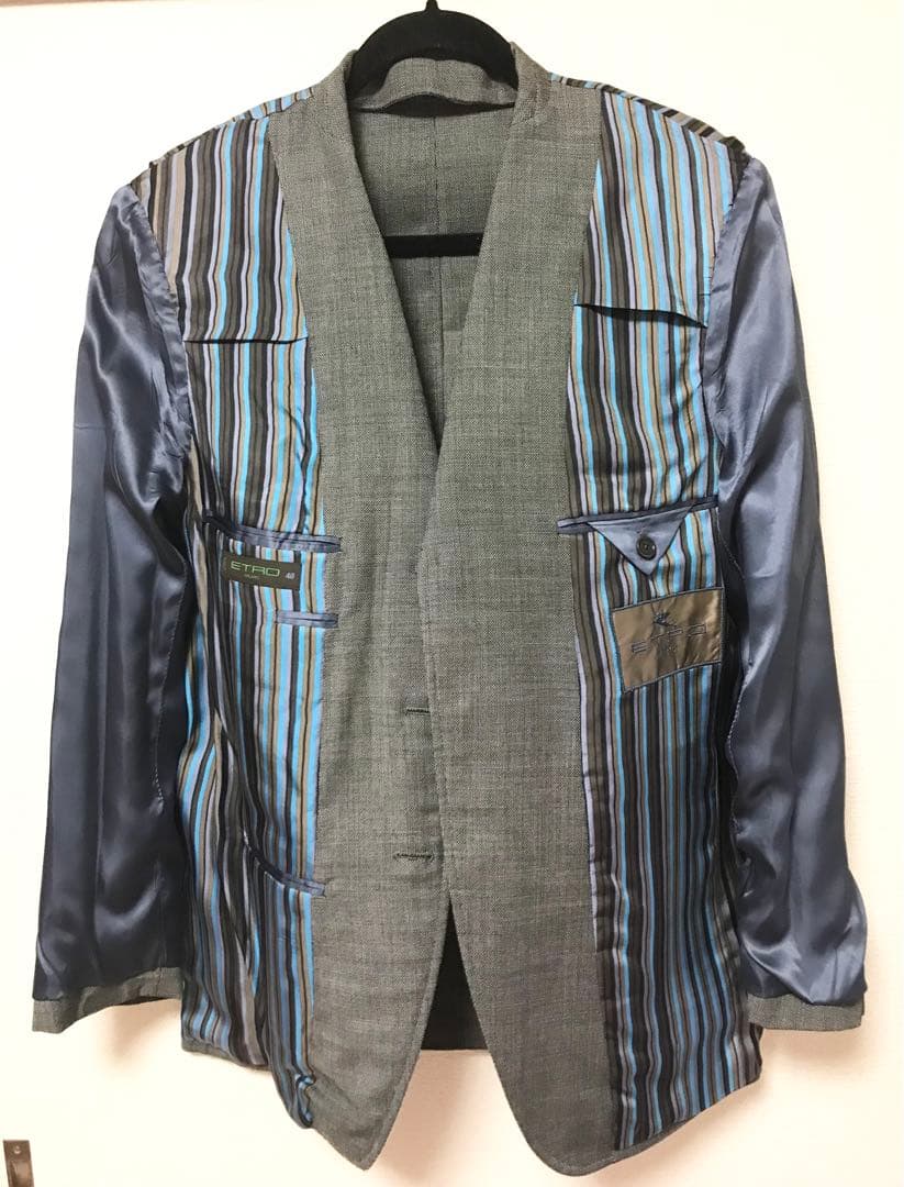 ♡美品♡メンズ エトロ ミラノウール グレー ジャケット&パンツ スーツ