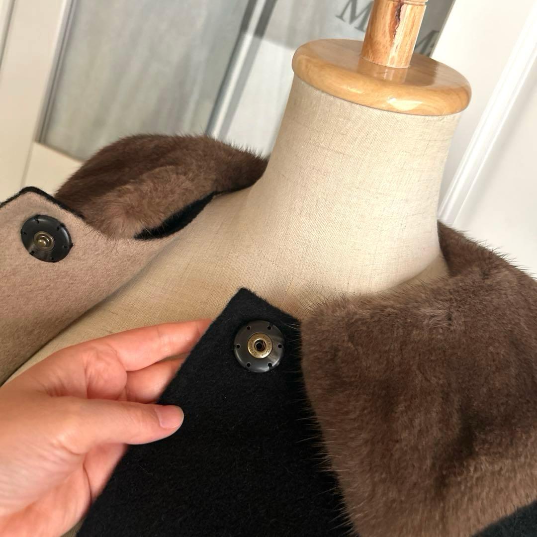 ほぼ未使用　2023〜2024年　フォクシーカシミヤ100%ミンクファーポンチョ