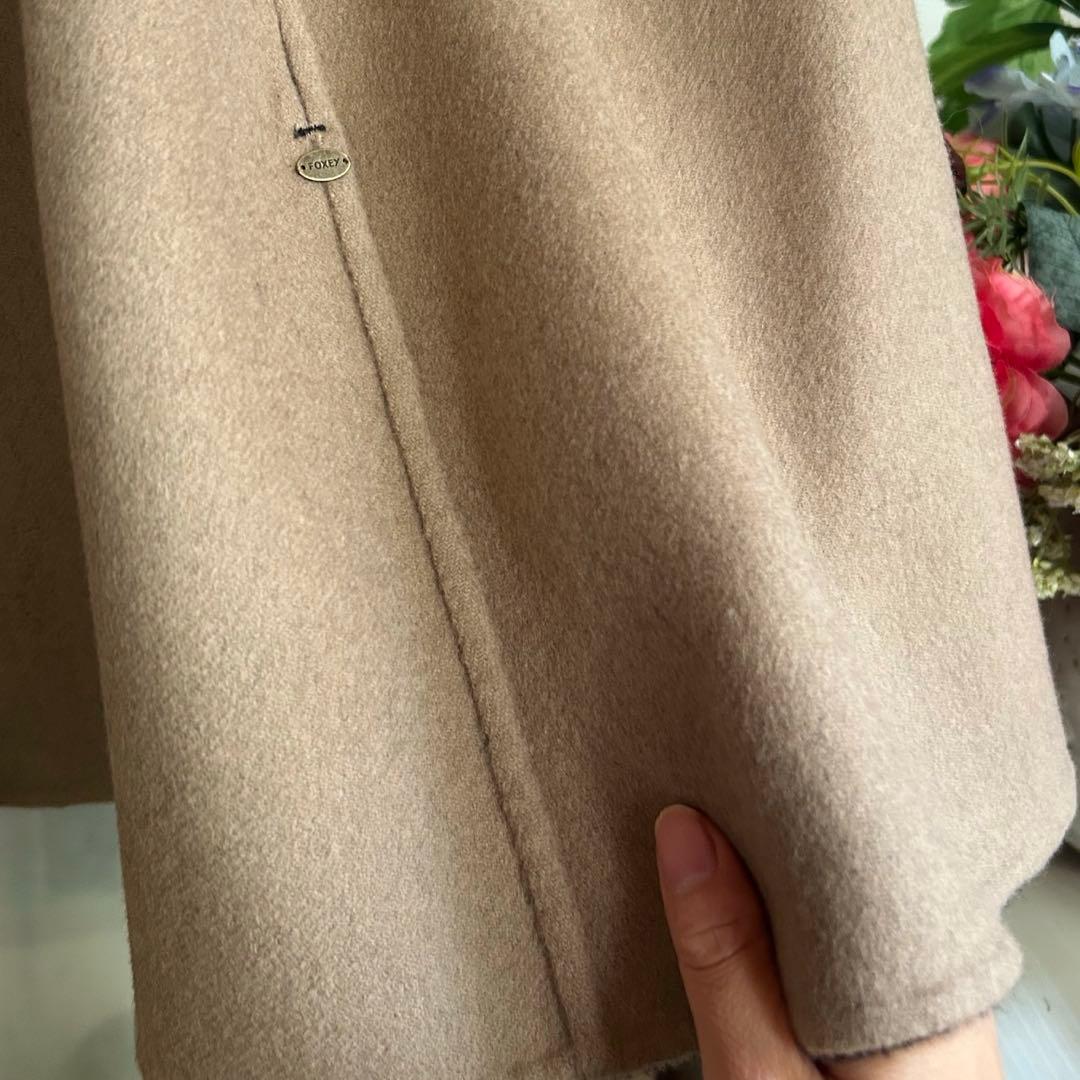 ほぼ未使用　2023〜2024年　フォクシーカシミヤ100%ミンクファーポンチョ