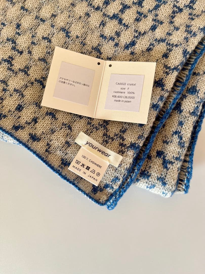 yourwear カシミヤ100% ドットジャカードストール