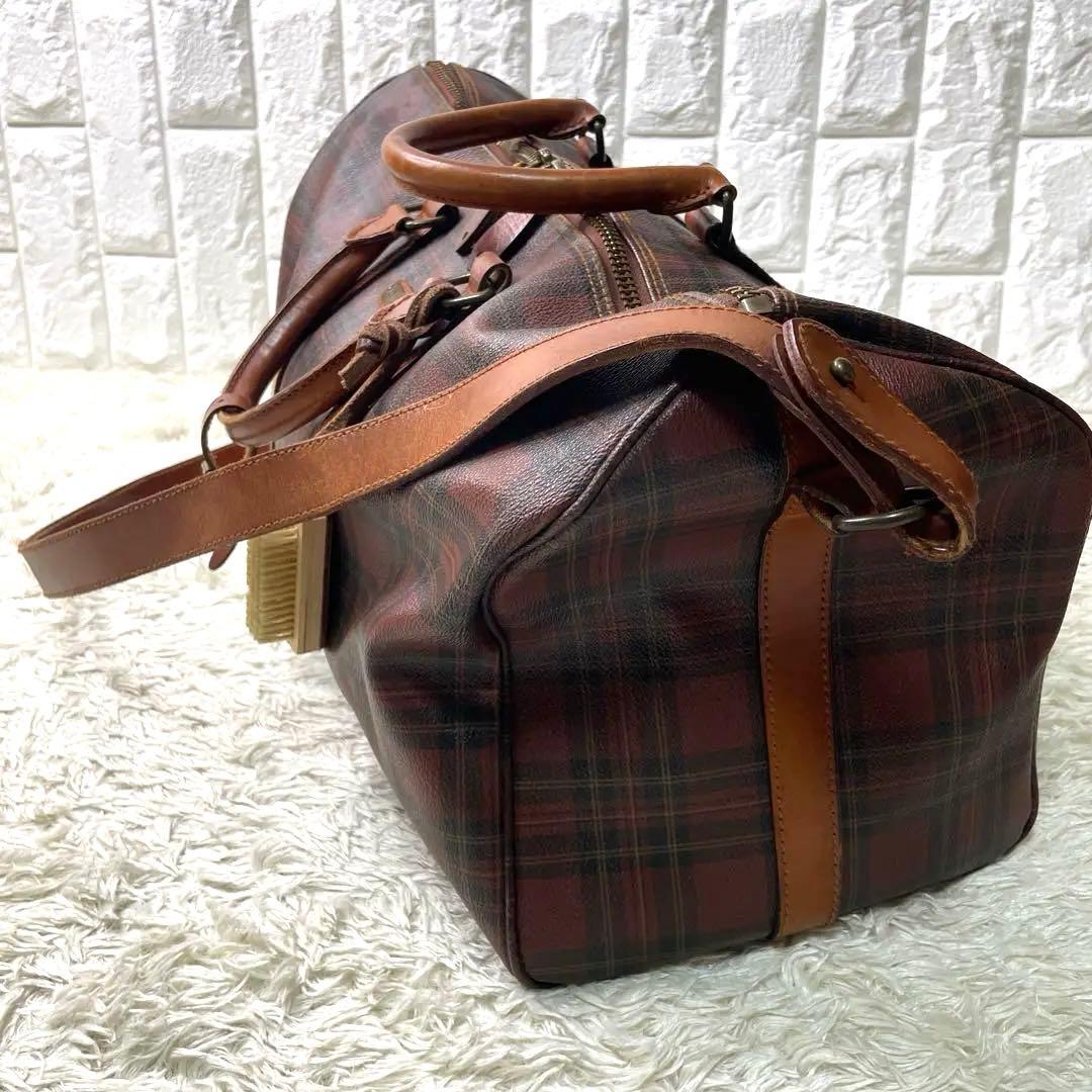 美品　希少　ポロラルフローレン　ボストンバッグ　チェック　2way PVC