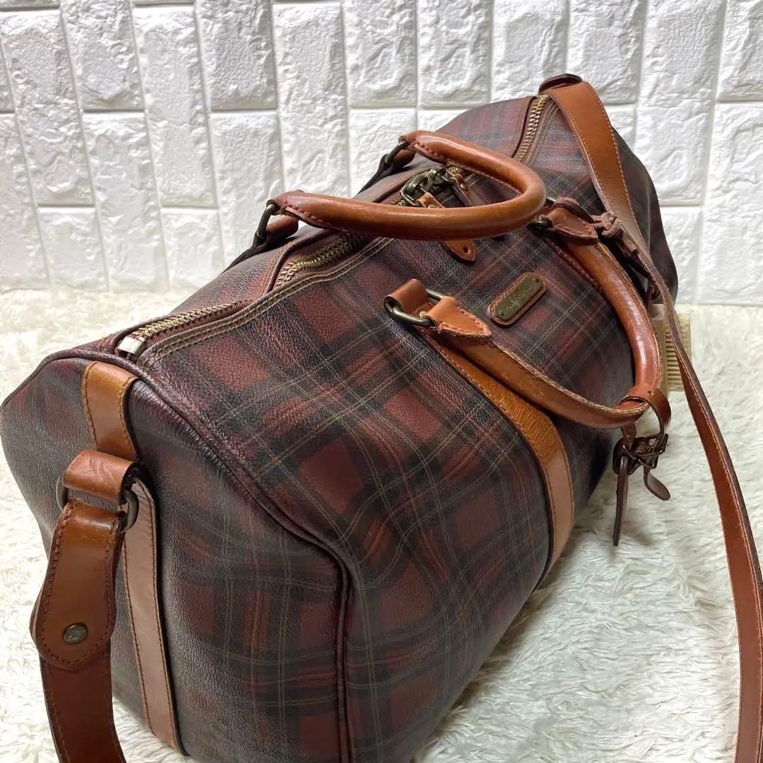 美品　希少　ポロラルフローレン　ボストンバッグ　チェック　2way PVC