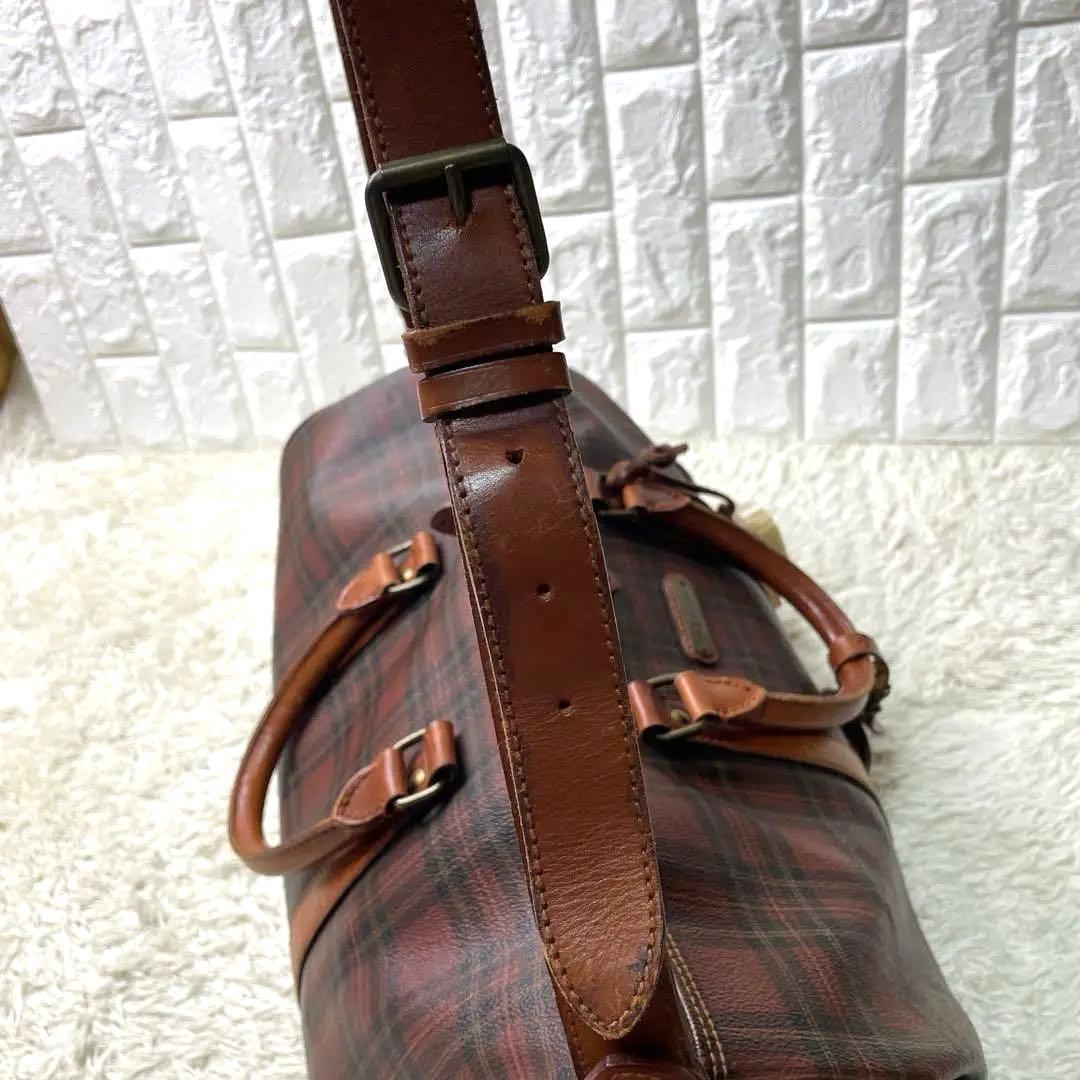 美品　希少　ポロラルフローレン　ボストンバッグ　チェック　2way PVC